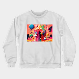 Psychedelic Paint Drip Rainbow Rain Clouds 1.2 Crewneck Sweatshirt